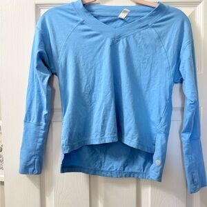 Zella Kids Blue Long Sleeve high low Shirt